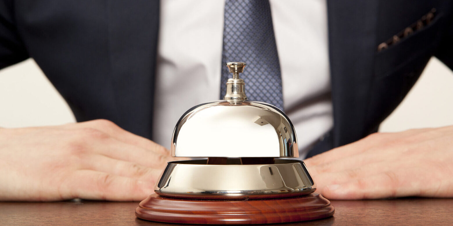 Hospitality industry. Service bell at the hotel